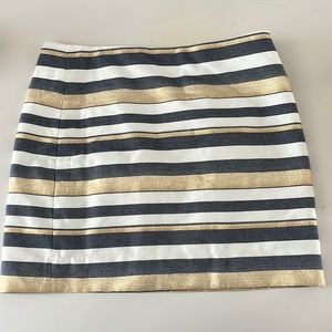 J Crew Striped Metallic Skirt Women’s size 2